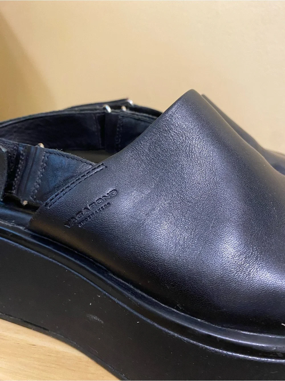 Black Platform Slide Sandals - Women